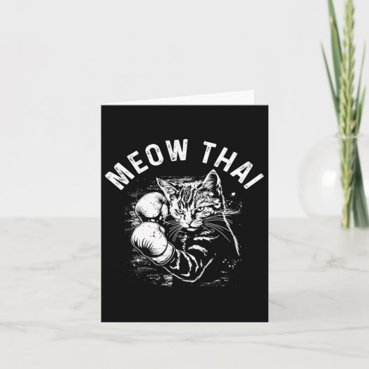 Meow Thai Funny Muay Thai Boxing Cat Martial Arts Karte (Vorderseite)