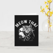 Meow Thai Funny Muay Thai Boxing Cat Martial Arts Karte (Gelbe Blume)