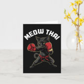 Meow Thai Funny Muay Thai Boxing Cat Martial Arts Karte (Gelbe Blume)