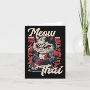 Meow Thai Kämpfer Kat Muay Thai Boxkatze für Männe Karte