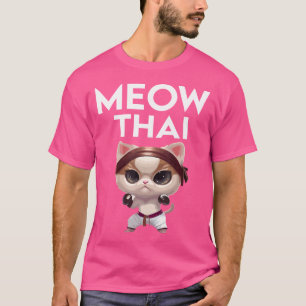 Meow Thai Karate Cat für Muay Thai kämpfter Thai B T-Shirt