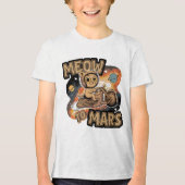 Meow to Mars - Funny Space Cat auf Motorrad Tri-Blend Shirt (Vorderseite)