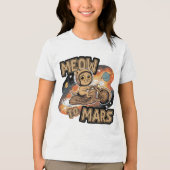 Meow to Mars - Funny Space Cat auf Motorrad Tri-Blend Shirt (Vorderseite)