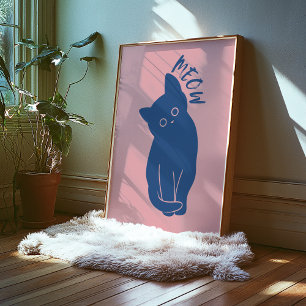 Meow Trendy Wall Art Minimalistisches Retro-Po Poster