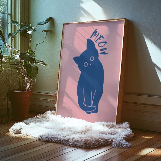 Meow | Trendy Wall Art | Minimalistisches Retro-Po Poster