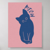 Meow | Trendy Wall Art | Minimalistisches Retro-Po Poster (Vorne)