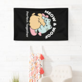 Meow & Woof perfekt zusammen - Niedliche Katze und Banner (Insitu)