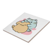 Meow & Woof perfekt zusammen - Niedliche Katze und Fliese (Seite)