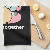 Meow & Woof perfekt zusammen - Niedliche Katze und Geschirrtuch (Viertel Falte)