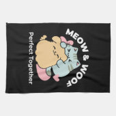 Meow & Woof perfekt zusammen - Niedliche Katze und Geschirrtuch (Horizontal)