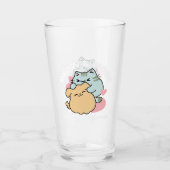 Meow & Woof perfekt zusammen - Niedliche Katze und Glas (Vorderseite)