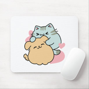 Meow & Woof perfekt zusammen - Niedliche Katze und Mousepad