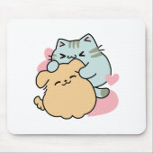 Meow & Woof perfekt zusammen - Niedliche Katze und Mousepad (Vorne)