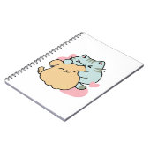 Meow & Woof perfekt zusammen - Niedliche Katze und Notizblock (Linke Seite)