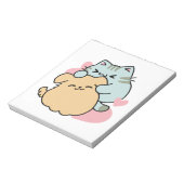 Meow & Woof perfekt zusammen - Niedliche Katze und Notizblock (Rotiert)