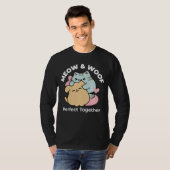 Meow & Woof perfekt zusammen - Niedliche Katze und T-Shirt (Vorne ganz)