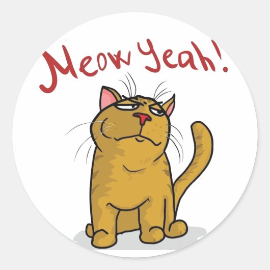 Meow Yeah - Round Stickers (Vorderseite)