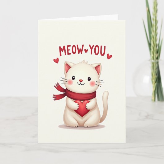 Meow You Cat Love Card Karte (Vorderseite)