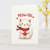 Meow You Cat Love Card Karte (Gelbe Blume)