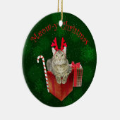 Meow--yweihnachten Keramik Ornament (Rechts)