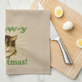 Meow--yweihnachten, niedliches küchentuch (Viertel Falte)