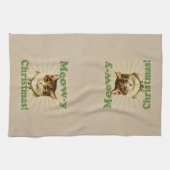 Meow--yweihnachten, niedliches küchentuch (Horizontal)
