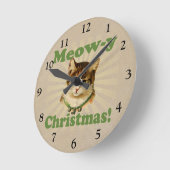 Meow--yweihnachten, niedliches runde wanduhr (Winkel)