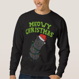 Meowa Catmas Black Cat Weihnachten Weihnachten Wei Sweatshirt