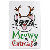 Meowa Catmas Christmas Kitty Cat Red Nose Reindeer Mittlere Geschenktüte (Rückseite)