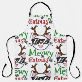 Meowa Catmas Christmas Kitty Cat Red Nose Reindeer Schürze (Vorderseite)