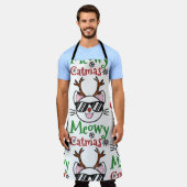 Meowa Catmas Christmas Kitty Cat Red Nose Reindeer Schürze (Getragen)