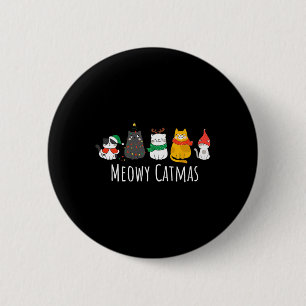 Meowa Catmas Niedlich Cat Weihnachtsmannmütze Weih Button