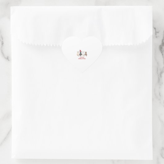 Meowa Catmas Weihnachten Niedlich Kitten Katzen We Herz-Aufkleber (Tasche)