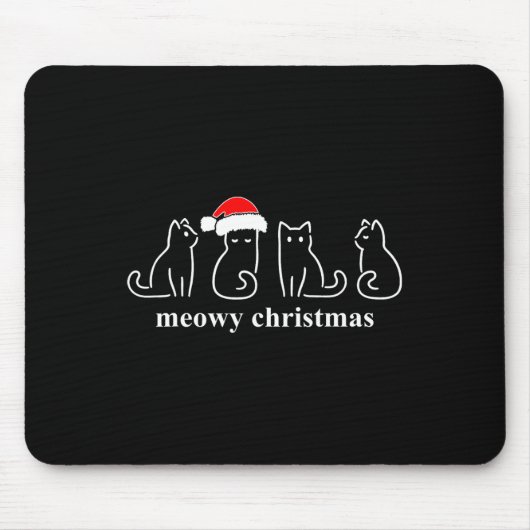 Meowa Catmas Weihnachten Niedlich Kitten Katzen We Mousepad (Vorne)