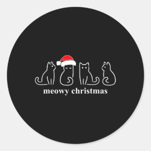 Meowa Catmas Weihnachten Niedlich Kitten Katzen We Runder Aufkleber