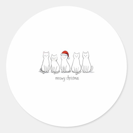 Meowa Catmas Weihnachten Niedlich Kitten Katzen We Runder Aufkleber (Vorderseite)