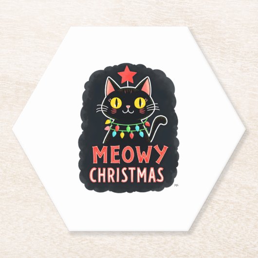 Meowa Catmas Weihnachten Niedlich Kitten Katzen We Untersetzer (Vorderseite)