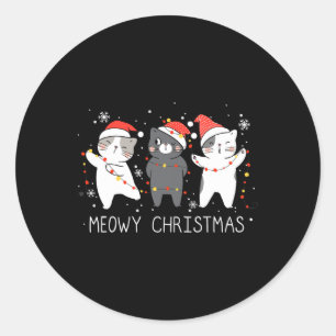 Meowa Catmas Weihnachten Weihnachten Niedliche Kat Runder Aufkleber