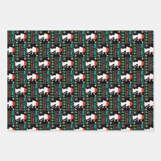 Meowa Catmas Weihnachten Weihnachtskat Ugly Sweate Geschenkpapier Set (Vorderseite 2)