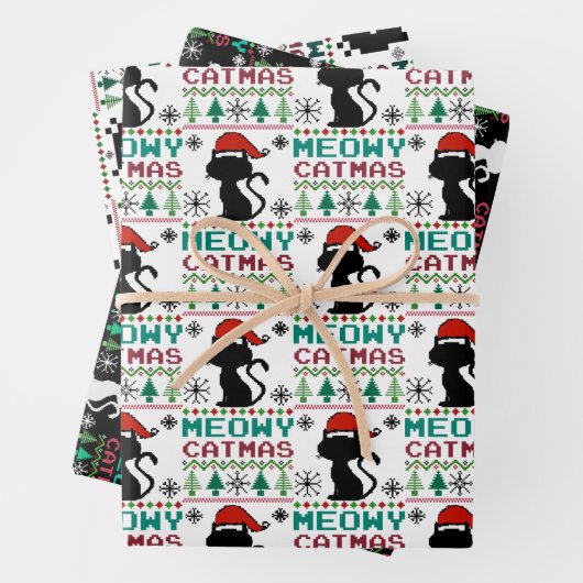 Meowa Catmas Weihnachten Weihnachtskat Ugly Sweate Geschenkpapier Set (Beispiel)