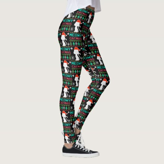 Meowa Catmas Weihnachten Weihnachtskat Ugly Sweate Leggings (Rechts)