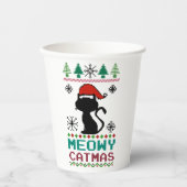 Meowa Catmas Weihnachten Weihnachtskat Ugly Sweate Pappbecher (Vorderseite)