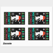 Meowa Catmas Weihnachten Weihnachtskat Ugly Sweate Rechteckiger Aufkleber (Blatt)