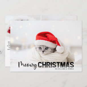Meowa Christmas 3 Foto Cat Lover Pet Holiday Card Feiertagskarte