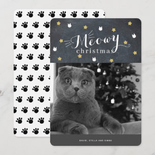 Meowa Christmas Chalkboard Foto Holiday Card Einladung