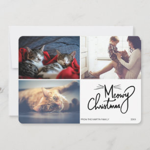 Meowa Christmas Einzigartiges Cat Themed Funny 3 F Feiertagskarte