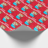 Meowa Christmas Pattern Funny Cat Christmas Wrappi Geschenkpapier (Ecke)