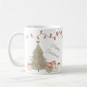Meowa Christmas Whimsical Holiday Watercolor Kaffeetasse (Links)
