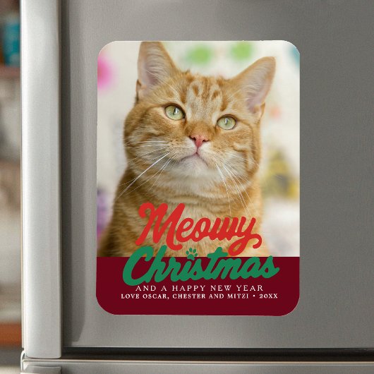 Meowa Weihnachten Niedlich Cat Foto Weihnachten Magnet