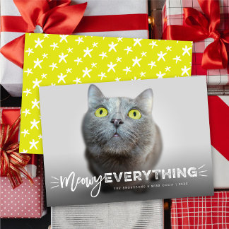 Meowany alles Niedliche Katzen Whiskers Foto Funny Feiertagskarte